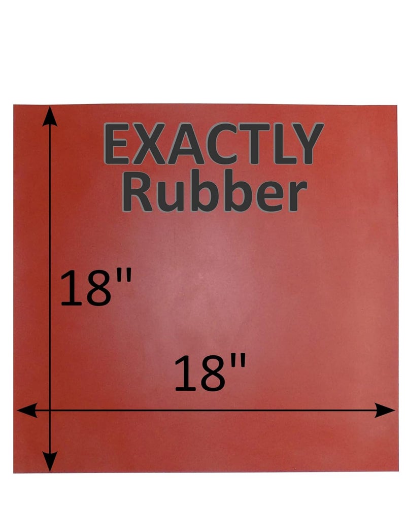 Exactly Rubber ورقة سيليكون مدعمة بالألياف، حمراء 1/32 × 18” × 18” 70A، مصنوعة في الولايات المتحدة الأمريكية، مادة حشية ثقيلة التحمل عالية الحرارة، وسادات ختم لحماية السطح مع تعزيز الألياف الزجاجية - Image 3